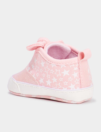 Chaussons bottons à paillettes Minnie rose bébé fille