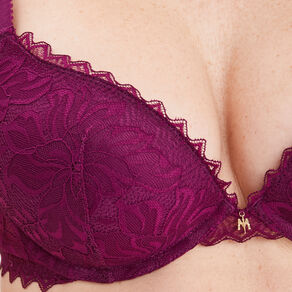 Soutien-gorge push up dentelle rouge femme