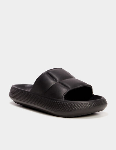 Claquettes matelassées Wamea Beach noir femme