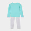 Ensemble pyjama pantalon 2 pièces coton bleu clair fille