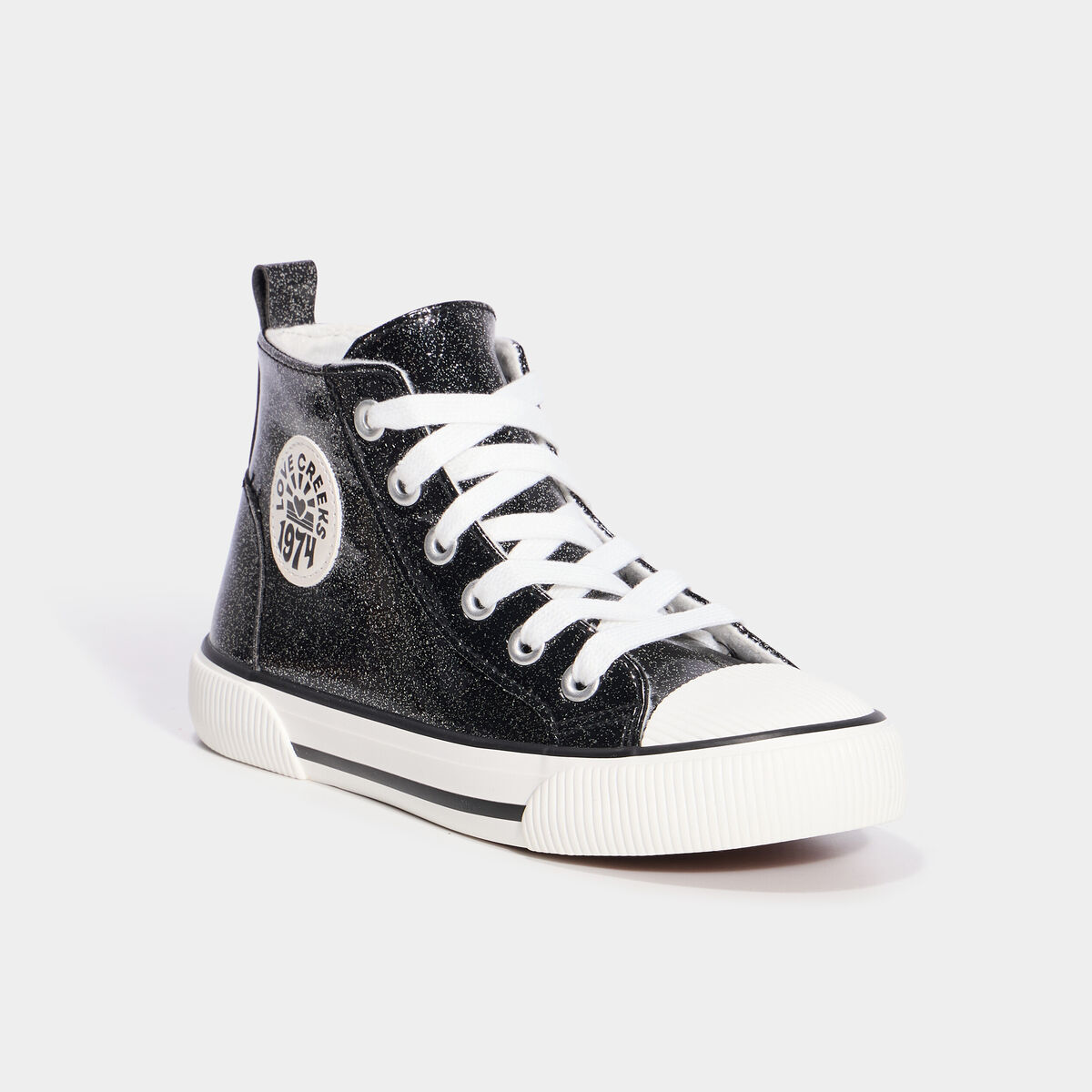Baskets montantes zipp&eacute;es bout renforc&eacute; noir fille