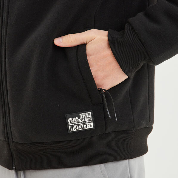 Sweat hoodie zippé à capuche Liberto noir homme
