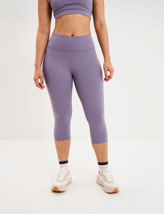 Legging corsaire de sport stretch violet femme