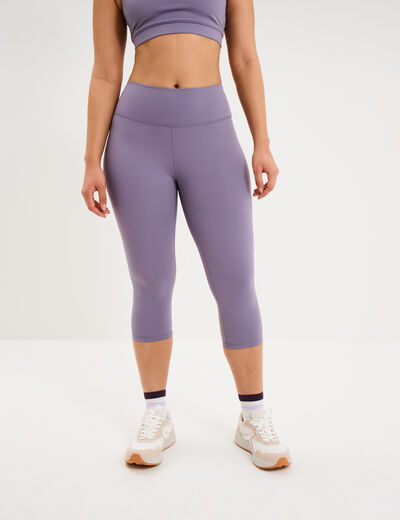 Legging corsaire de sport stretch violet femme