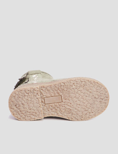 Bottines franges vert kaki b&eacute;b&eacute; fille