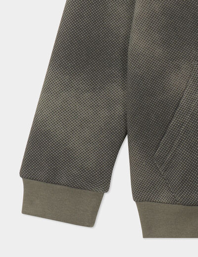 Sweat à capuche zippé vert kaki garçon