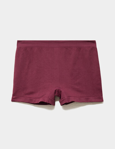 Short cycliste taille &eacute;lastiqu&eacute;e prune femme