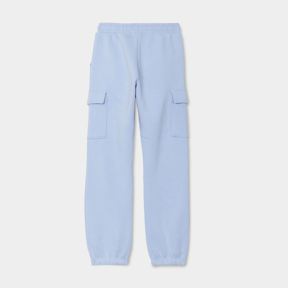 Pantalon de jogging cargo molletonn&eacute; bleu clair fille