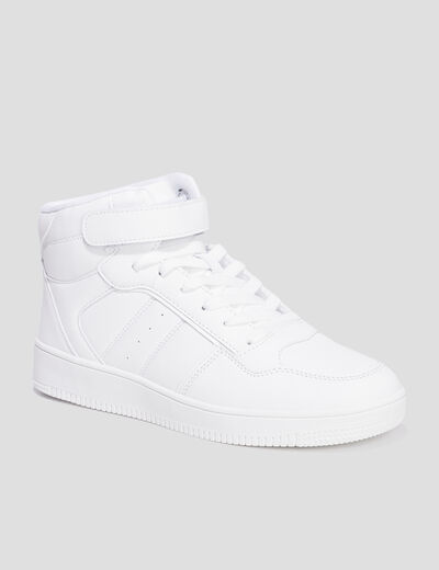 Baskets montantes à scratch Creeks blanc femme