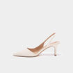 Escarpins slingback talons aiguilles ivoire femme