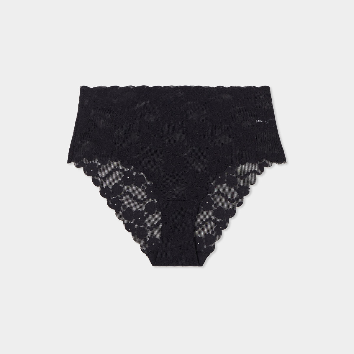 Culotte dentelle taille haute noir femme