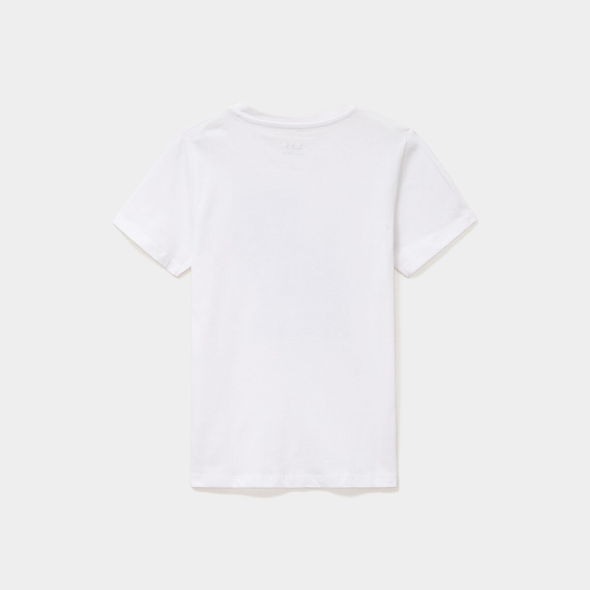 T-shirt col rond manches courtes coton blanc gar&ccedil;on