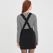 Robe chasuble courte bretelles larges noir femme