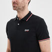 Polo avec broderie poitrine coton Creeks noir homme