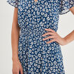 Robe midi droite bleu canard femme