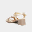 Sandales &agrave; talons pied large en cuir sable femme