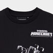 T-shirt manches longues coton Minecraft noir gar&ccedil;on