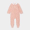Dors-bien manches longues boutonn&eacute; rose poudr&eacute;e b&eacute;b&eacute; fille