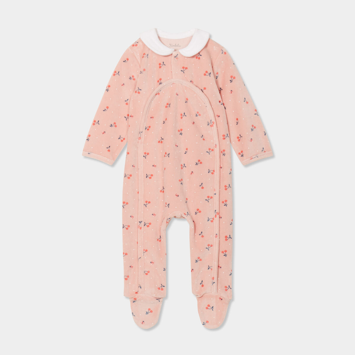 Dors-bien manches longues boutonn&eacute; rose poudr&eacute;e b&eacute;b&eacute; fille