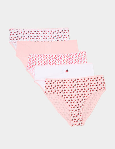 Lot 5 culottes coton rose clair fille