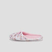 Chaussons mules fleuris rose femme