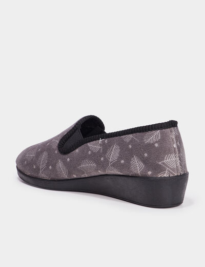 Chaussons compensés gris femme