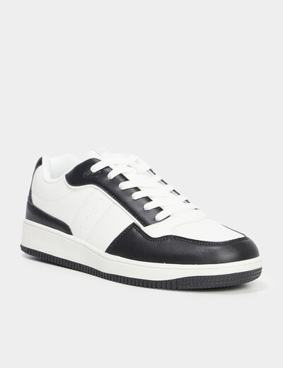 Tennis basses &agrave; lacets blanc homme