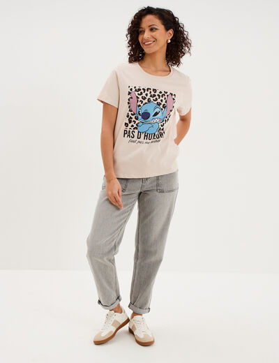 T-shirt manches courtes coton Stitch sable femme