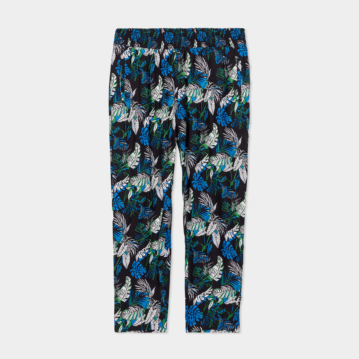Pantalon fluide taille élastiquée noir femme grande taille