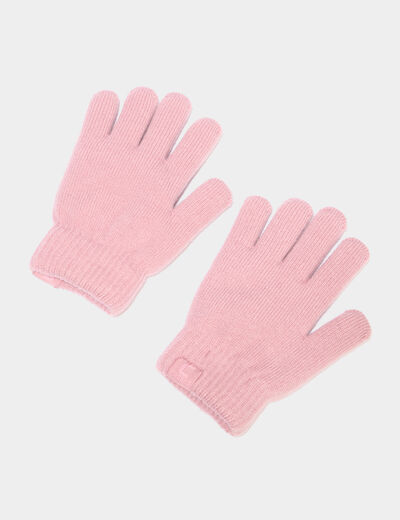 Gants vieux rose fille