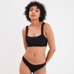Soutien-gorge brassière côtelé noir femme