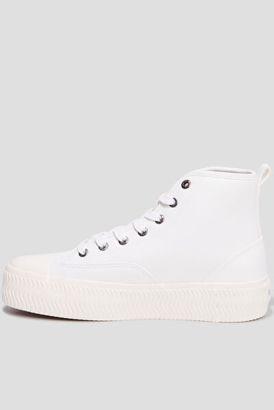 Baskets montantes Kickers Reallife blanc femme