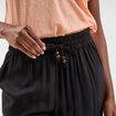 Pantalon cigarette fluide &agrave; ceinture noir femme