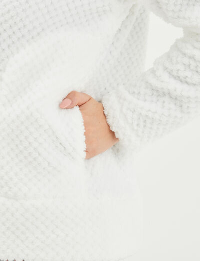 Veste de pyjama effet polaire ivoire femme