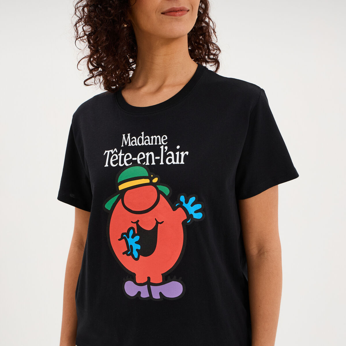 T-shirt madame t&ecirc;te-en-l'air noir femme