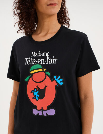 T-shirt madame t&ecirc;te-en-l'air noir femme