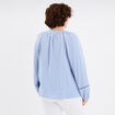 Blouse manches longues gaze de coton bleu clair femme grande taille