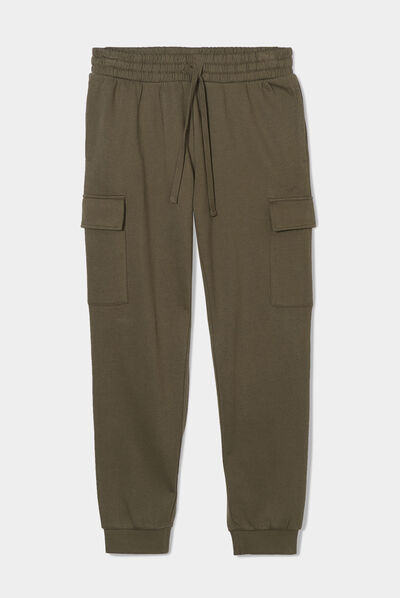 Pantalon jogging poches latérales vert kaki homme