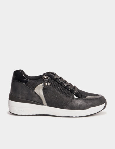 Baskets running zippées Isotoner noir femme