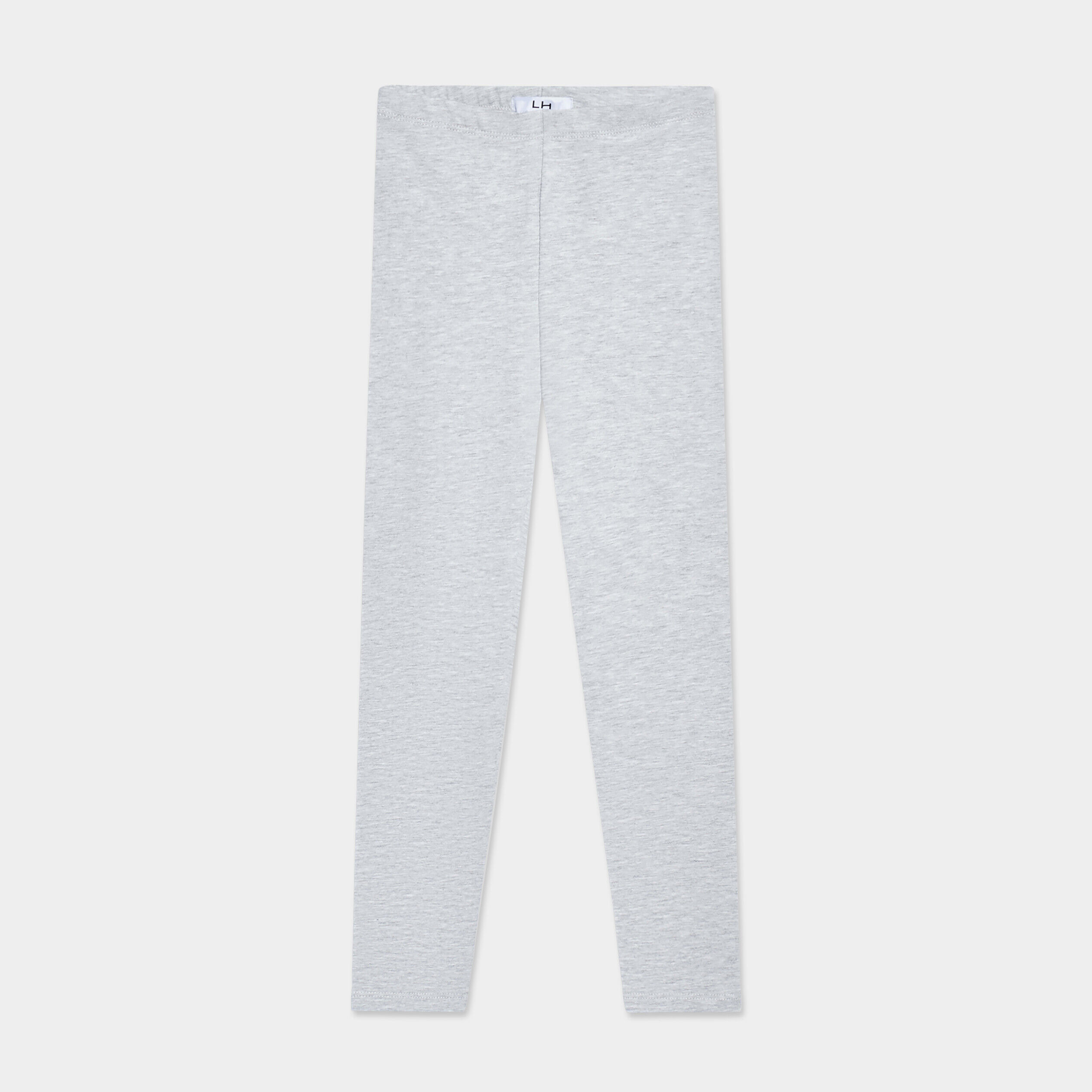 Legging long coton taille élastiquée gris fille LH