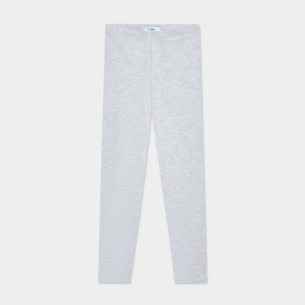 Legging long coton taille &eacute;lastiqu&eacute;e gris fille