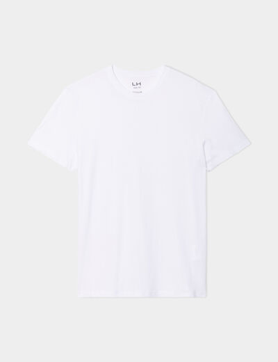 T-shirt en coton manches courtes blanc homme