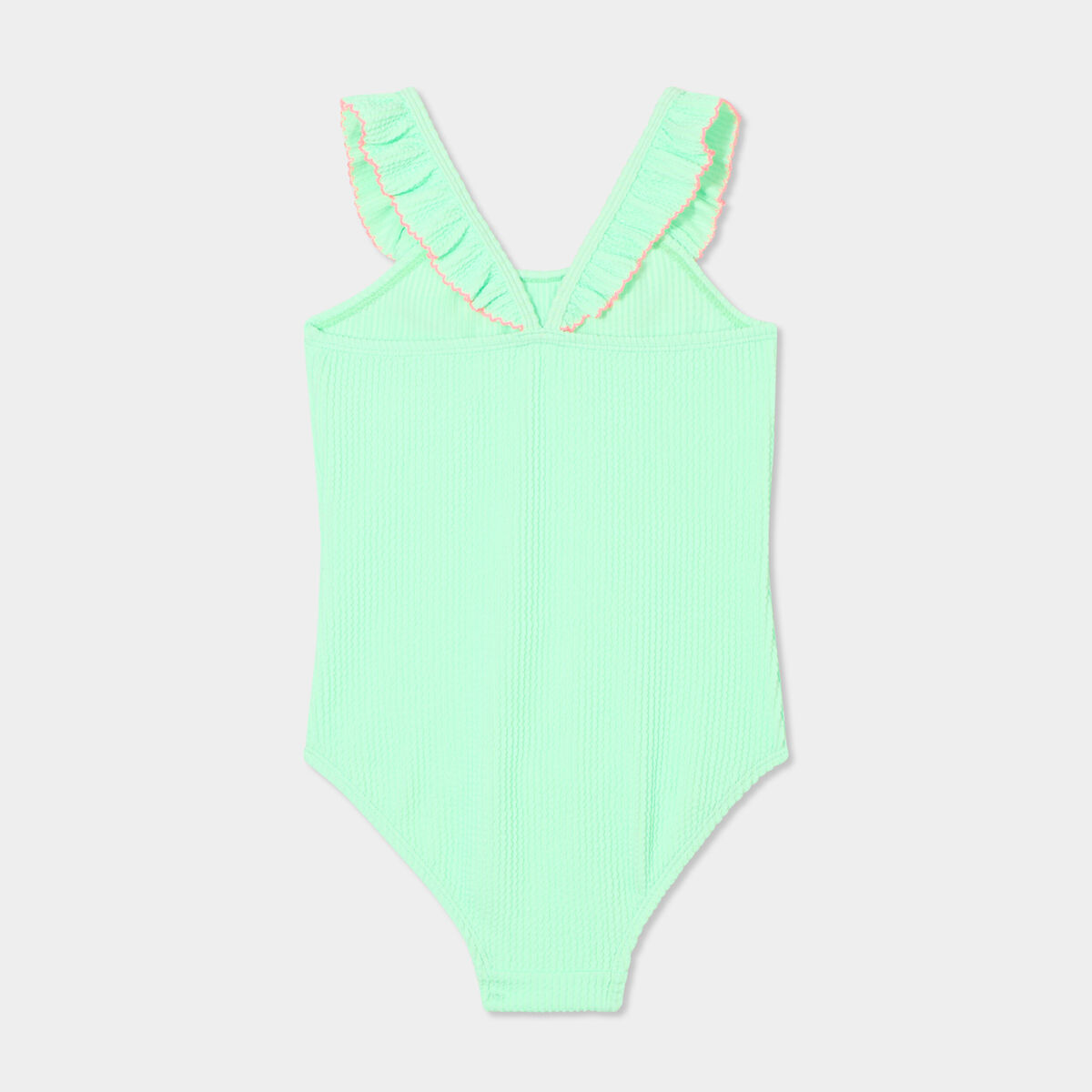 Maillot De Bain Une Pièce Fille 3-10 Ans - Motif Jungle Verte, Dos Nu Bretelles Croisées