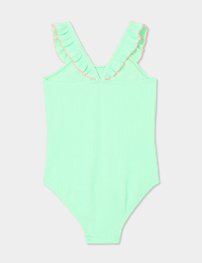 Maillot de bain une pièce à paillettes vert clair fille