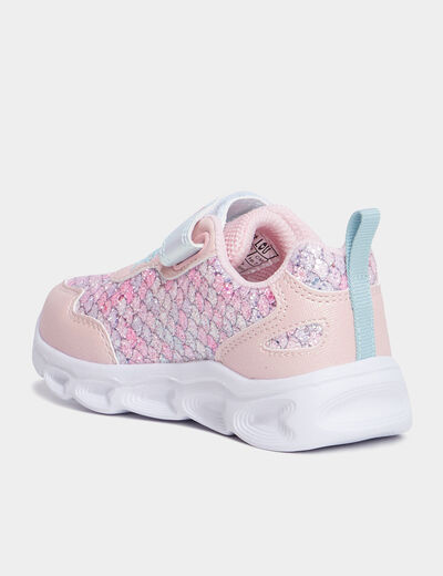 Baskets running lumineuses rose fille