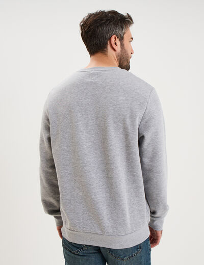 Sweat molleton col rond gris clair homme