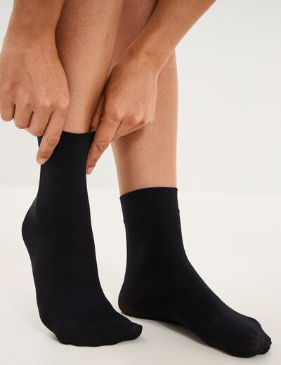 Lot 2 paires socquettes noir femme