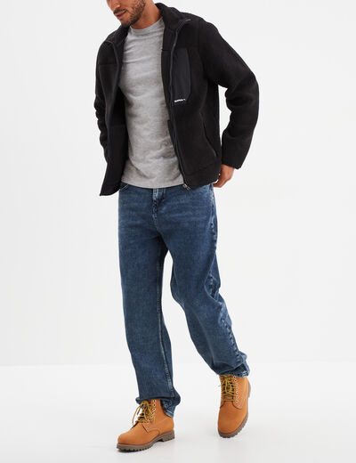 Gilet polaire zippé Trappeur noir homme