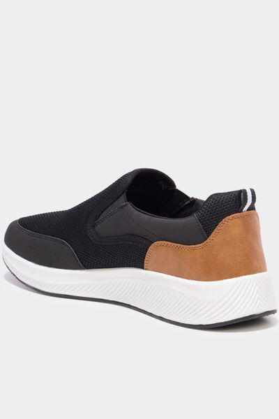 Baskets semelles &eacute;paisses noir homme