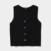 Gilet sans manches col en V noir femme